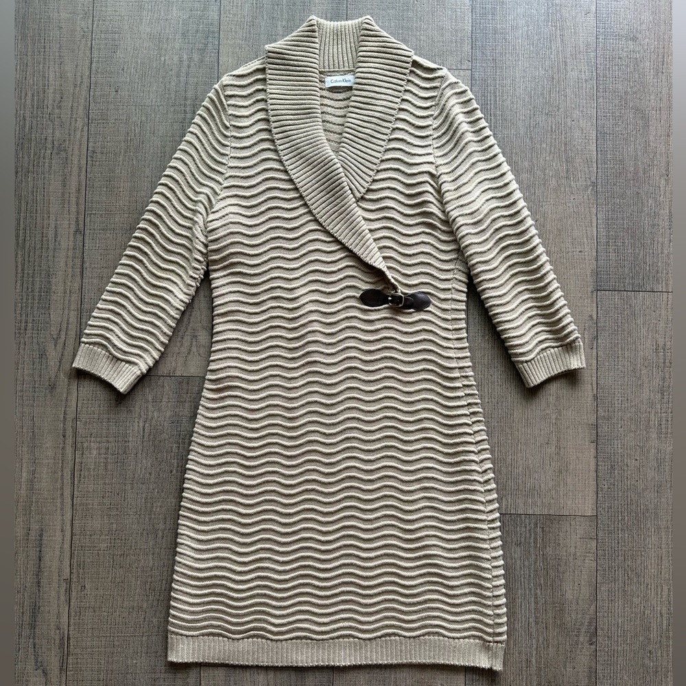 Calvin Klein textured knit sweater dress size M